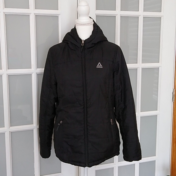 Reebok Faux Fur Reversible Black Jacket - Picture 1 of 16